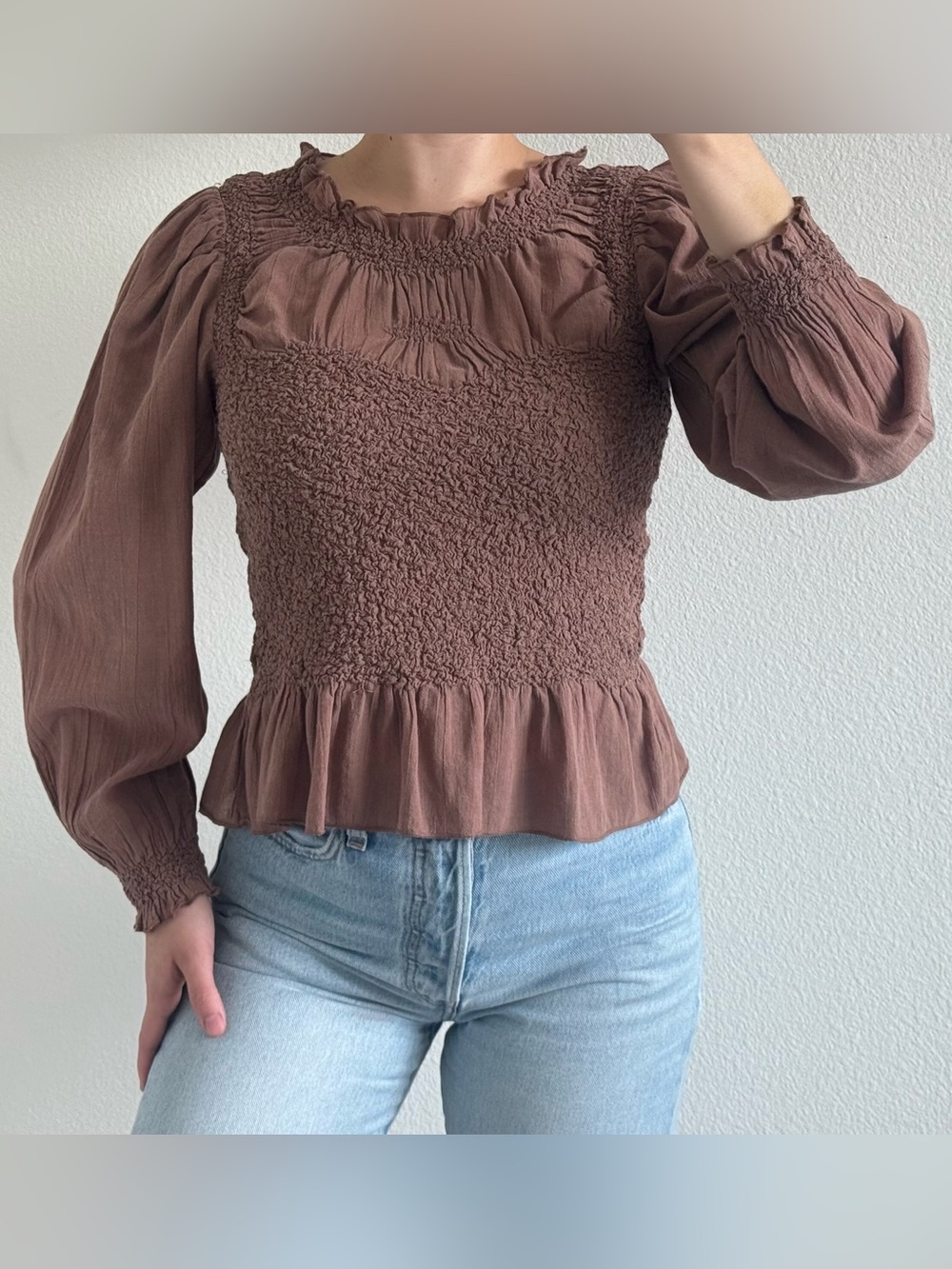 by Anthropologie Balloon Sleeve Top